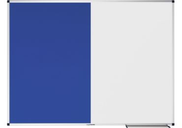 Kombinovaná tabule a plstěná textilní nástěnka UNITE 90x120 cm, modrá