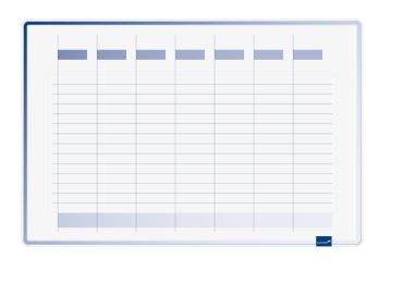 Lakovaná plánovací tabule - týdenní plán, 60x90 cm, ACCENTS, magnetická, bílá