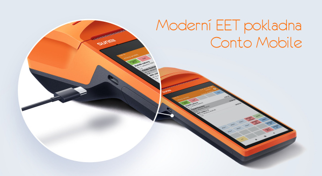 EET pokladna Conto mobile- přenostná se slotem pro SIM