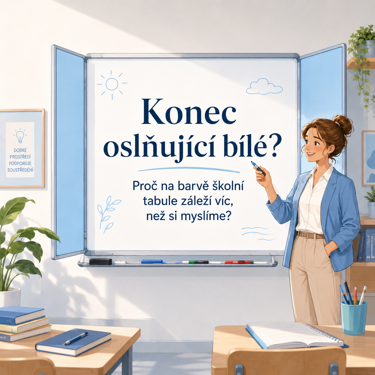 Konec oslňující bílé? Proč na barvě školní tabule záleží víc, než si myslíme?