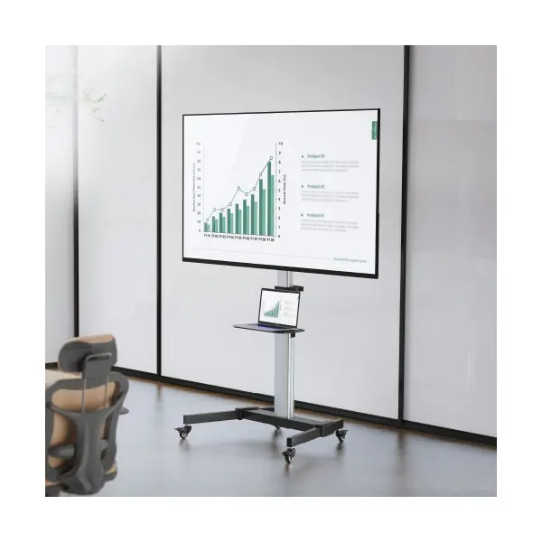 ALU pojízdný stojan Brateck FS44-46TW pro TV 37"-86" 50kg police