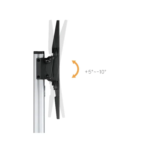 ALU pojízdný stojan Brateck FS44-46TW pro TV 37"-86" 50kg police