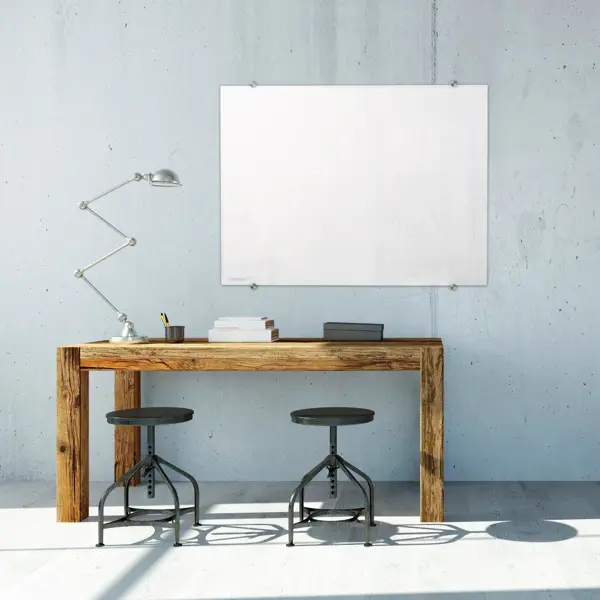 Barevná skleněná tabule Glassboard 100x200 cm - bílá