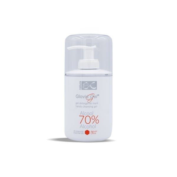 BeC Natura Glovid gel - Čistící gel na ruce s alkoholem 70%,  esenciálními oleji a vitamínem E - 300 ml s dávkovačem
