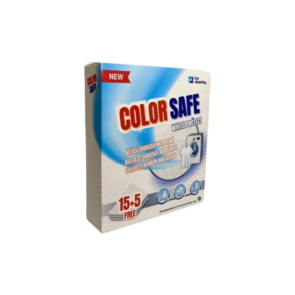 COLOR SAFE Bělicí ubrousky na praní, White protect, 20 ks