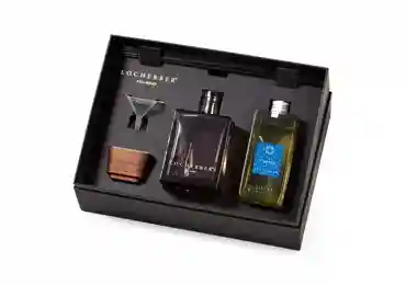 Dárková sada s vůní CAPRI AZUL - flakon aroma difuzéru + náplň 500 ml + tyčinky + trychtýřek + víčko z ořechového dřeva