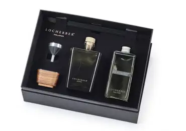 Dárková sada s vůní GRIGIO MILANO - flakon aroma difuzéru + náplň 500 ml + tyčinky + trychtýřek + víčko z ořechového dřeva