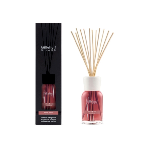 Difuzér a stébla Natural - Ambra & Rosa, 500 ml