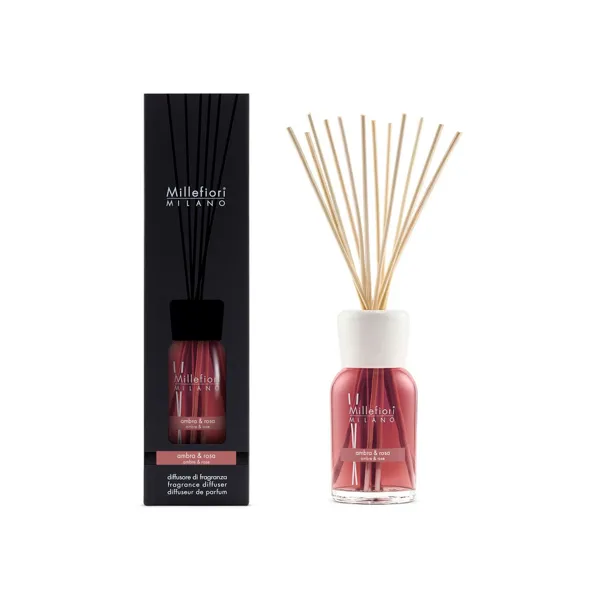 Difuzér a stébla Natural - Ambra & Rosa, 500 ml