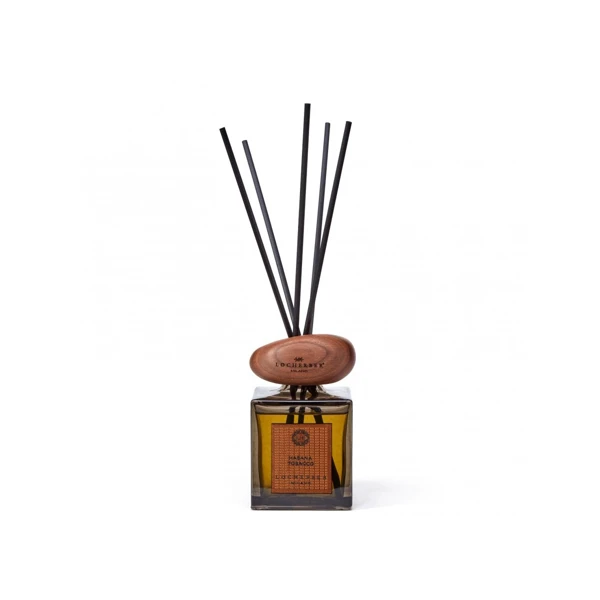 Difuzér s tyčinkami a dřevěným víčkem ve tvaru oblázku s vůní HABANA TOBACCO - 5000 ml