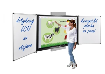 Dotykový displej 75'', 2 křídla a zvedací stojan