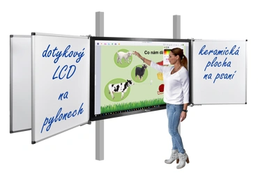 Dotykový displej 86'', 4 křídla na pylonech