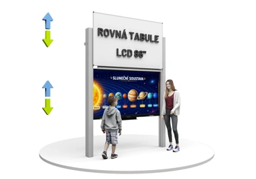 Dotykový displej 86'' + tabule 200x120 cm, na pylonech