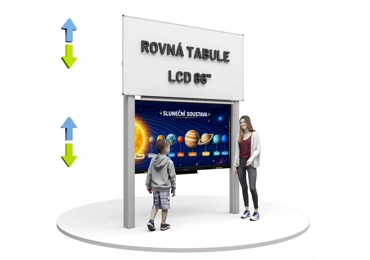 Dotykový displej 86'' + tabule 240x120 cm, na pylonech