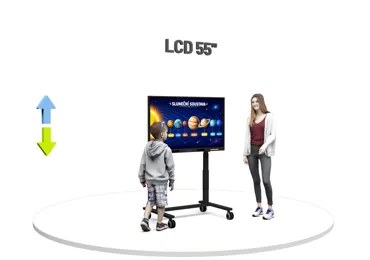 Dotykový LCD displej 55" na mobilním elektrickém stojanu