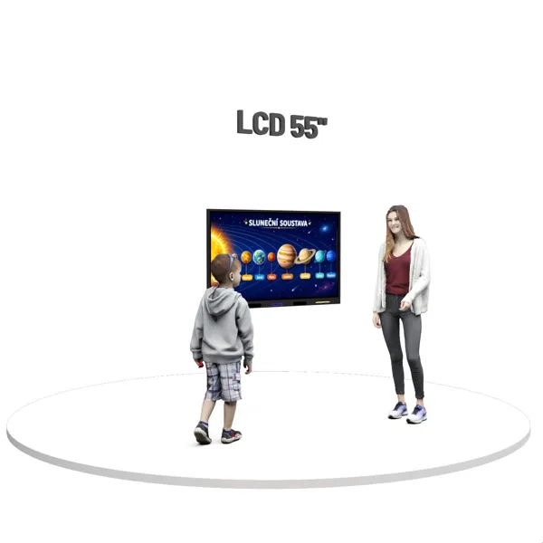 Dotykový LCD displej 55" na stěně