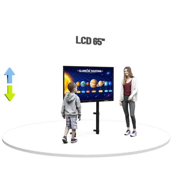 Dotykový LCD displej 65" na elektrickém stojanu