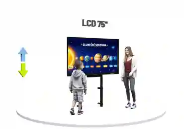 Dotykový LCD displej 75" na elektrickém stojanu