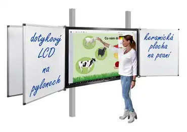 Dotykový LCD displej 75" se čtyřmi křídly na pylonech