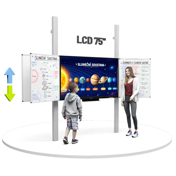 Dotykový LCD displej 75" se čtyřmi křídly na pylonech