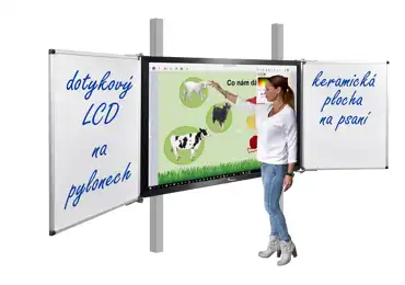 Dotykový LCD displej 75" se dvěma křídly na pylonech