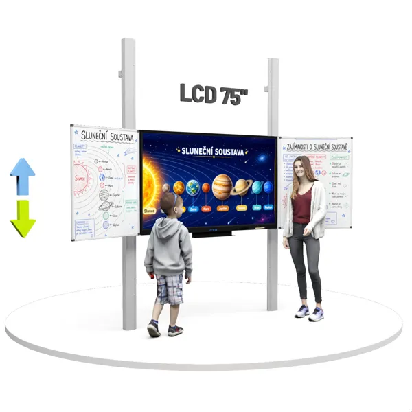 Dotykový LCD displej 75" se dvěma křídly na pylonech