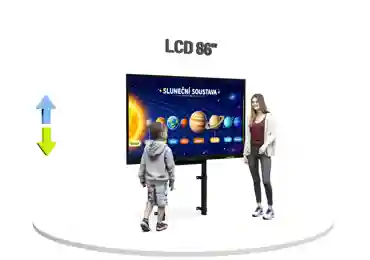 Dotykový LCD displej 86" na elektrickém stojanu