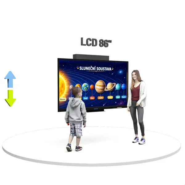 Dotykový LCD displej 86" na skrytém zvedacím stojanu