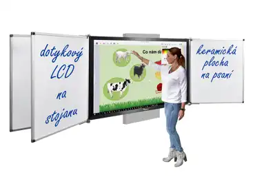 Dotykový LCD displej 86" se čtyřmi křídly na skrytém zvedacím stojanu