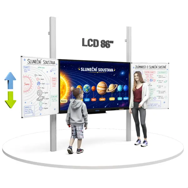 Dotykový LCD displej 86" se dvěma křídly na pylonech