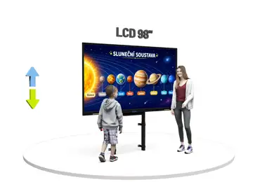 Dotykový LCD displej 98" na elektrickém stojanu