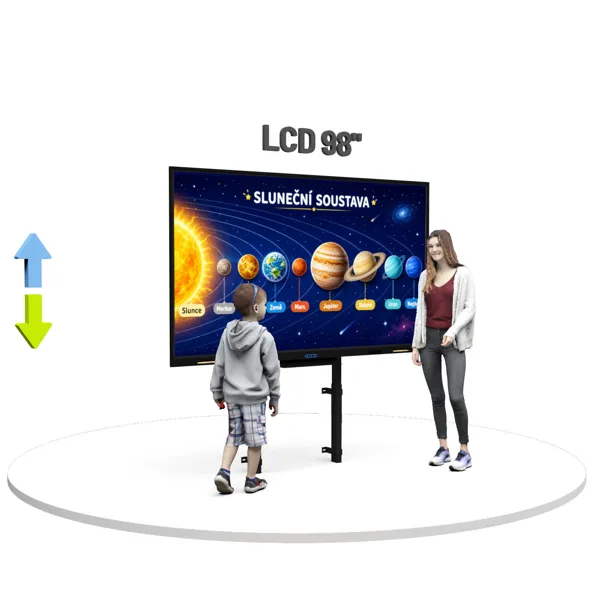 Dotykový LCD displej 98" na elektrickém stojanu