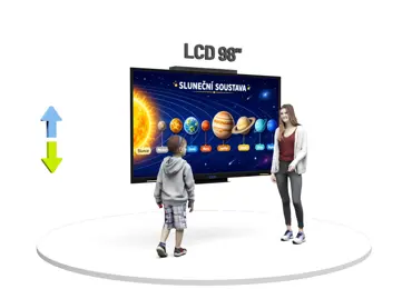 Dotykový LCD displej 98" na skrytém zvedacím stojanu
