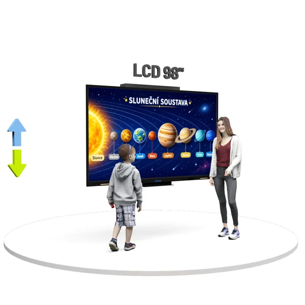 Dotykový LCD displej 98" na skrytém zvedacím stojanu