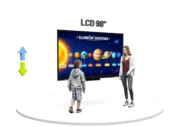 Dotykový LCD displej 98" na stěně