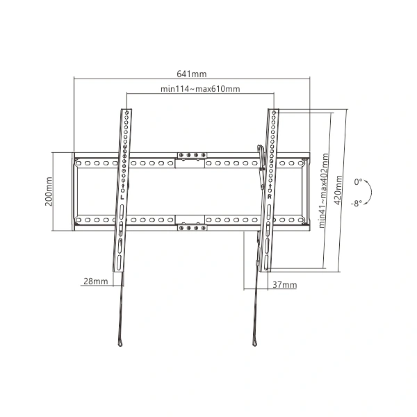 Držák Brateck LP72-46T pro TV 37"-80" 75kg polohovatelný nástěnný