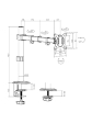 Držák monitoru Brateck LDT66-C012 jedno kloubové rameno na tyčovém držáku