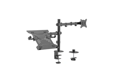Držák monitoru Brateck LDT66-C024ML jedno kloubové rameno + jeden držák laptopu vedle sebe na tyčovém držáku