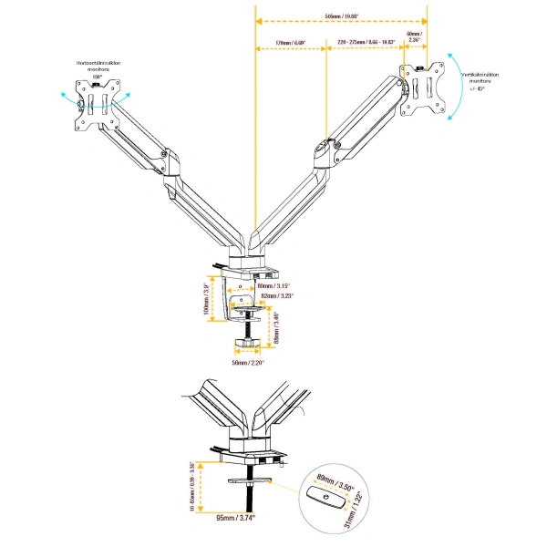 Držák monitoru Fellowes Platinum 2 ramena vedle sebe