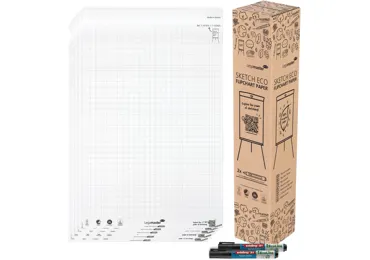 Flipchartový blok SKETCH ECO čtverečkovaný, 20 listů, 5 kusů