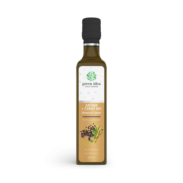 Green idea Arónie+černý bez sirup - třtinový 250 ml