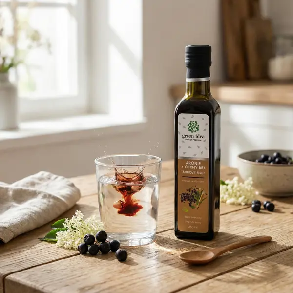 Green idea Arónie+černý bez sirup - třtinový 250 ml