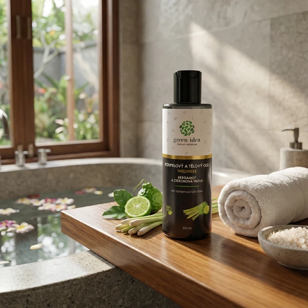 Green idea Bergamot a citronová tráva - koupelový a tělový olej 200 ml