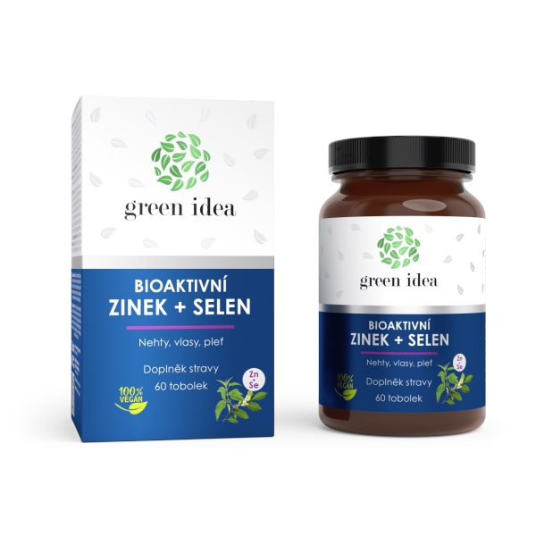 Green idea Bioaktivní zinek+selen - tobolky 60 ks