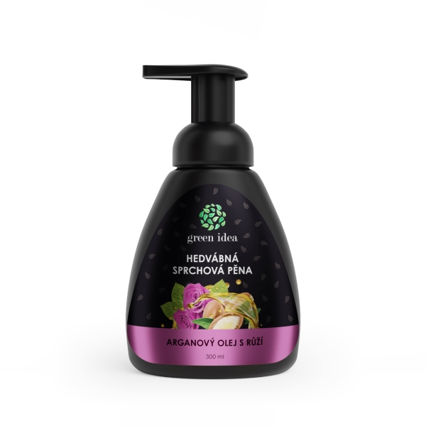 Green idea Hedvábná sprchová pěna - arganový olej s růží 300 ml