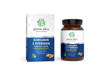 Green idea Kurkumin s piperinem bylinný extrakt  - tobolky 60 ks