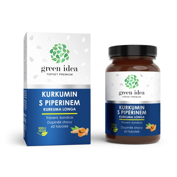 Green idea Kurkumin s piperinem bylinný extrakt  - tobolky 60 ks