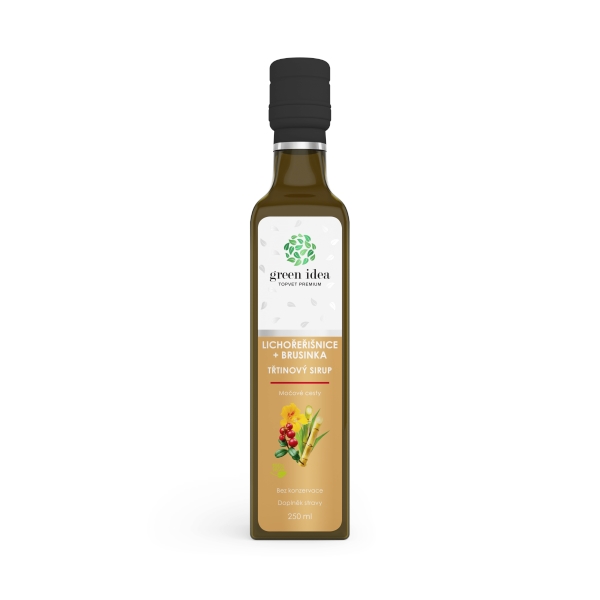 Green idea Lichořeřišnice+brusinka sirup - třtinový 250 ml