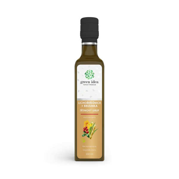 Green idea Lichořeřišnice+brusinka sirup - třtinový 250 ml