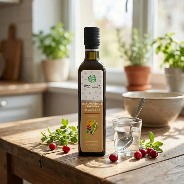 Green idea Lichořeřišnice+brusinka sirup - třtinový 250 ml